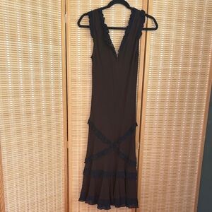 Moschino Black Ruffled Maxi Dress